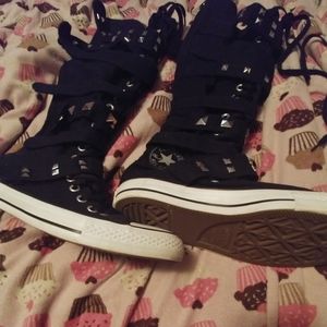 Knee high lace up converse